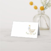 Gekke Goose Blue Bow Baby shower Plaatskaartje (Voorkant)