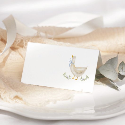 Gekke Goose Blue Bow Baby shower Plaatskaartje