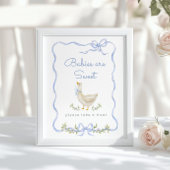 Gekke Goose Blue bow Baby's zijn lief Poster