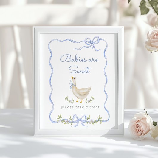 Gekke Goose Blue bow Baby's zijn lief Poster