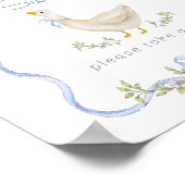 Gekke Goose Blue bow Baby's zijn lief Poster (Hoek)