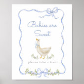 Gekke Goose Blue bow Baby's zijn lief Poster (Voorkant)