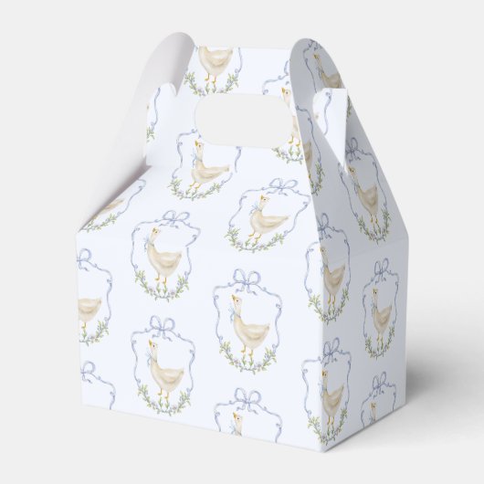 Gekke Goose Blue Bow babyshower Bedankdoosjes (Achterkant)