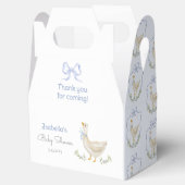 Gekke Goose Blue Bow babyshower Bedankdoosjes (Geopend)