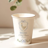 Gekke Goose Blue Bow babyshower Papieren Bekers