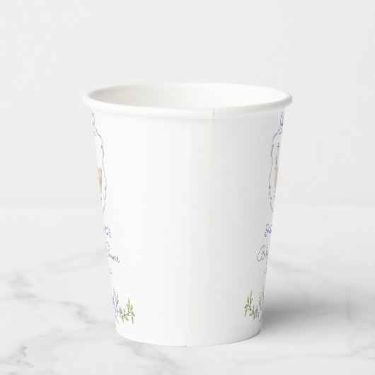 Gekke Goose Blue Bow babyshower Papieren Bekers (Rechts)