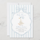 Gekke Goose Blue Bow Boy Baby shower Kaart (Voorkant)