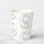 Gekke Goose Blue Bow Crest  baby shower Papieren Bekers (Voorkant)