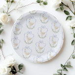 Gekke Goose Blue Bow Crest  baby shower Papieren Bordje<br><div class="desc">Gekke Goose Blue Bow crest  baby shower Papier Borden Overeenkomende items zijn beschikbaar.</div>