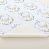 Gekke Goose Blue Bow Crest  baby shower Sherpa Deken (3/4)