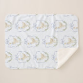 Gekke Goose Blue Bow Crest  baby shower Sherpa Deken (Voorkant (horizontaal))