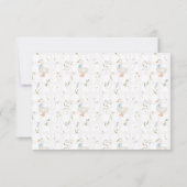 Gekke Goose Blue Bow Floral Baby shower Bedankkaart (Achterkant)