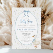 Gekke Goose Blue Bow Floral Baby shower Kaart
