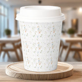 Gekke Goose Blue Bow Floral Baby shower Papieren Bekers