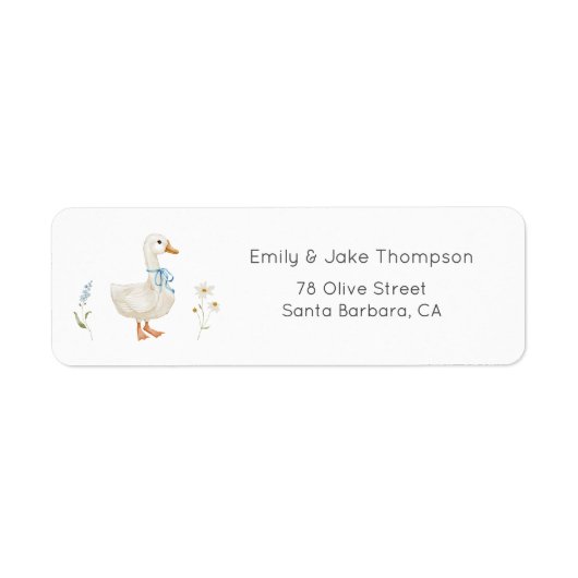 Gekke Goose Blue Bow Retour Adres Label (Voorkant)