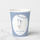 Gekke Goose Blue Boy Verjaardagsfeestje Papieren Bekers (Achterkant)
