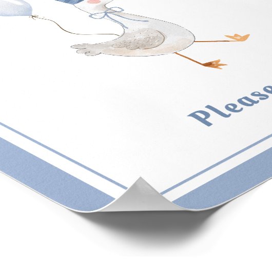Gekke Goose Blue Boy Verjaardagsgunsten Poster (Hoek)