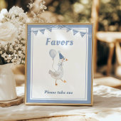 Gekke Goose Blue Boy Verjaardagsgunsten Poster