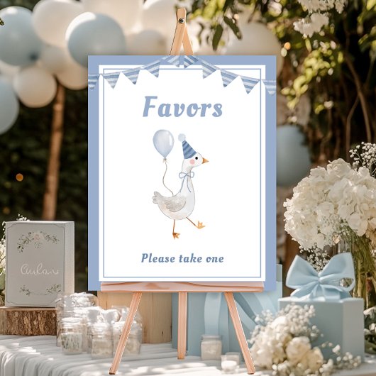 Gekke Goose Blue Boy Verjaardagsgunsten Poster