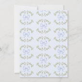 Gekke Goose Blue Floral Bow Baby shower Kaart (Achterkant)