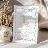 Gekke Goose Blue Floral Bow Baby shower Kaart