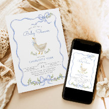 Gekke Goose Blue Floral Bow Baby shower