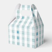 Gekke Goose Blue Gingham Baby shower Bedankdoosjes (Achterkant)
