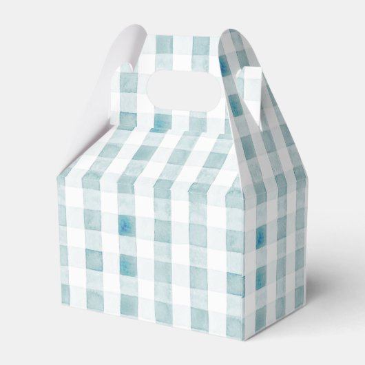 Gekke Goose Blue Gingham Baby shower Bedankdoosjes (Achterkant)
