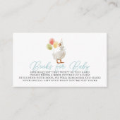 Gekke Goose Blue Gingham Boeken voor Baby Informatiekaartje (Voorkant)