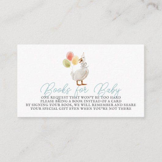 Gekke Goose Blue Gingham Boeken voor Baby Informatiekaartje (Voorkant)