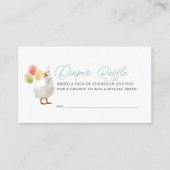 Gekke Goose Blue Gingham Boy Luier Raffle Ticket Informatiekaartje (Voorkant)