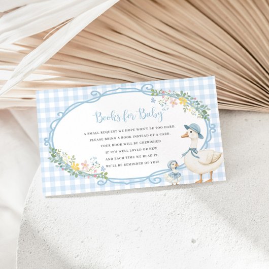 Gekke Goose Blue Gingham Girl Boeken voor Baby Kaa Informatiekaartje