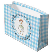 Gekke Goose Blue Gingham Groot Cadeauzakje (Achterkant Gekanteld)