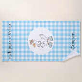 Gekke Goose Blue Gingham Strandlaken (Voorkant)