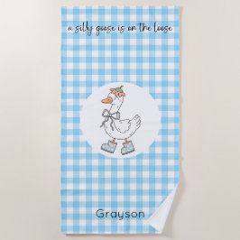 Gekke Goose Blue Gingham Strandlaken