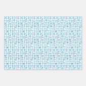 Gekke Goose Blue Gingham Verjaardag Inpakpapier Vel (Voorkant 3)