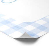 Gekke Goose Blue Gingham Verjaardag Welkomstbord Poster (Hoek)