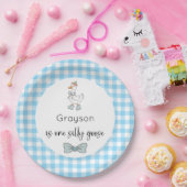 Gekke Goose Blue Verjaardag Papieren Bordje (Feest)