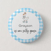 Gekke Goose Blue Verjaardag Ronde Button 5,7 Cm (Voorkant)
