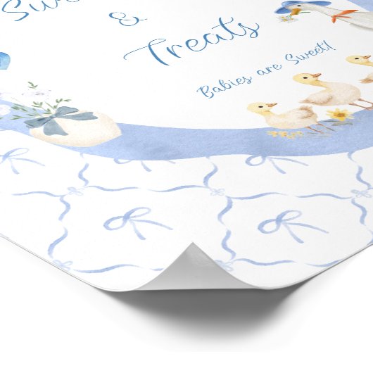 Gekke Goose Bow Baby Boy Douche Snoepjes en lekker Poster (Hoek)