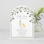 Gekke Goose Bow Floral Daisy Arch Baby shower Kaart (Staand voorkant)