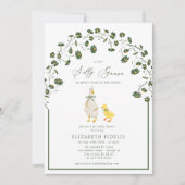 Gekke Goose Bow Floral Daisy Baby shower Kaart (Voorkant)