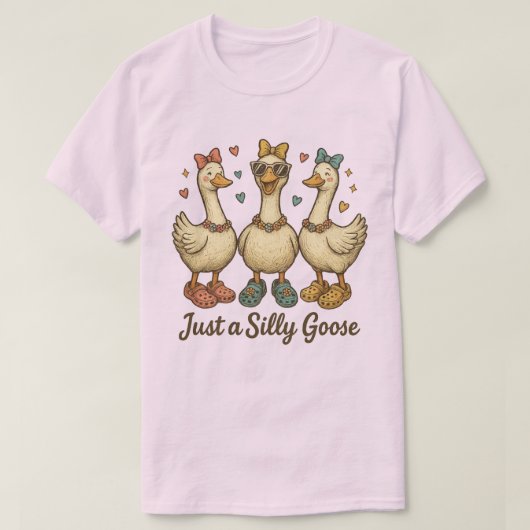  Gekke Goose Bows Crocs – Grappige Cartoon T-shirt (Design voorkant)