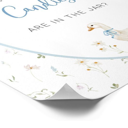 Gekke Goose Boy Baby shower Snoep Guessing Game Poster (Hoek)