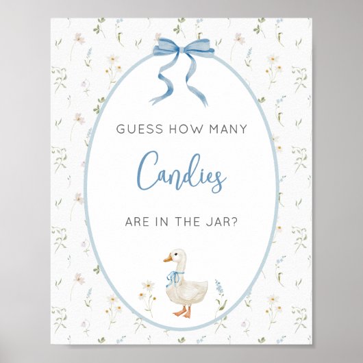 Gekke Goose Boy Baby shower Snoep Guessing Game Poster (Voorkant)