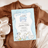 Gekke Goose Boys Gingham Baby shower Kaart