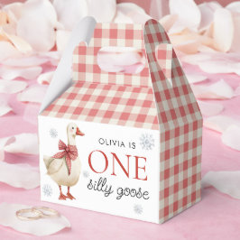 Gekke Goose Christmas Gingham 1st Birthday Bedankdoosjes