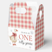 Gekke Goose Christmas Gingham 1st Birthday Bedankdoosjes (Geopend)