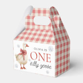 Gekke Goose Christmas Gingham 1st Birthday Bedankdoosjes (Voorkant Zijde)