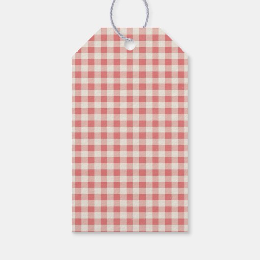 Gekke Goose Christmas Gingham 1st Birthday Cadeaulabel (Achterkant)